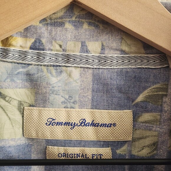 Tommy Bahama Shirt Mens XL Blue Silk Floral Hawaiian Original Fit Camp Casual - Picture 5 of 11